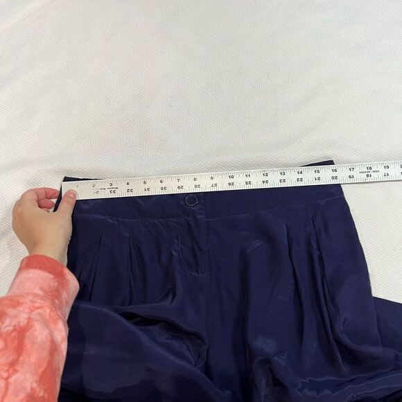 Cristina Ehrlich Navy Blue‎ Wide Leg 100% Rayon Pants - Picture 8 of 10